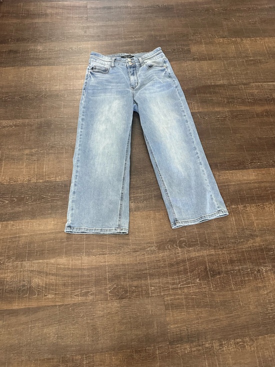 Judy Blue Denim - Judy Blue Wide Cropped Light Blue Denim Wash Jeans Size 7